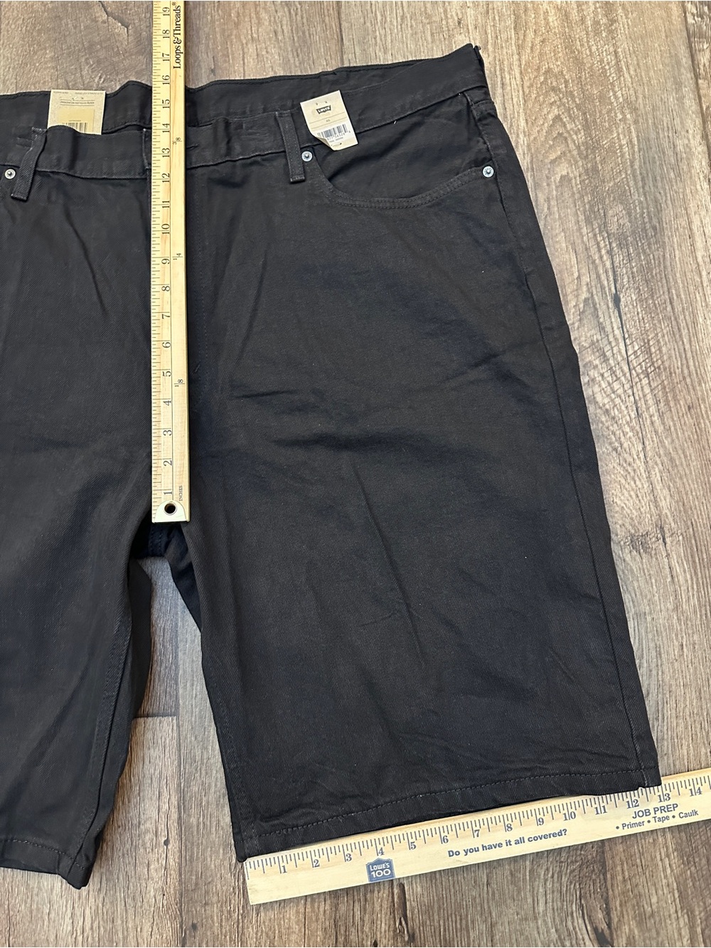 Levis 469 Loose 100% Cotton Denim Shorts Men’s Size 46 Black - Picture 7 of 10